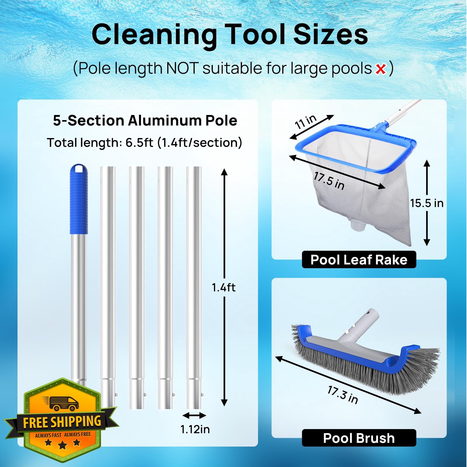 Consciot 3PCS Pool Cleaning Kit