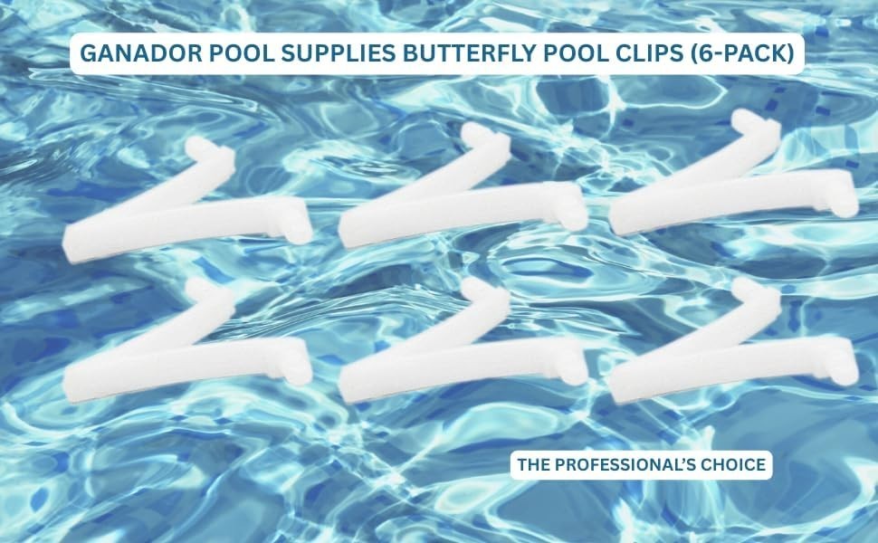 Ganador V-Clips Butterfly Clips for Standard Pool Poles – 6 Pack Universal Te…