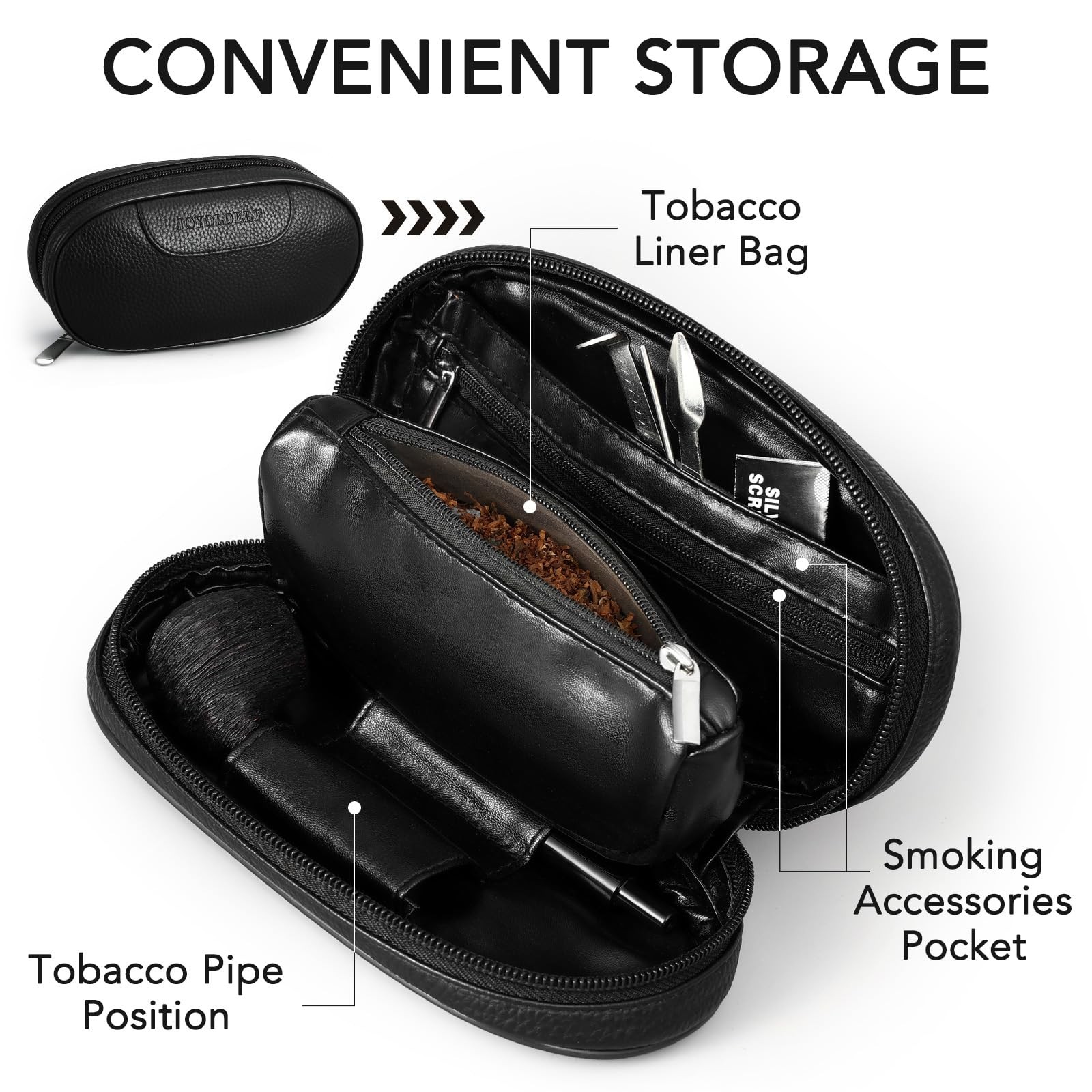 Joyoldelf Smoking Pipe Set, 27 Piece Heather Wood with 26-piece Acc