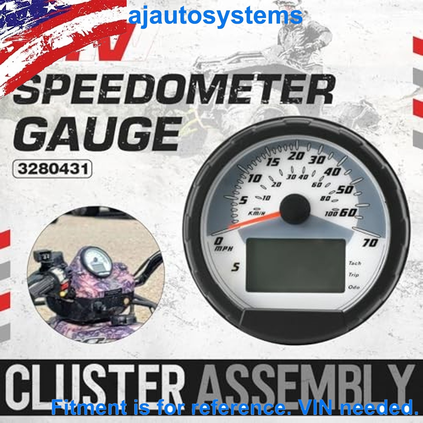 3280431 ATV Speedometer Gauge Cluster Assembly Compatible with Polaris