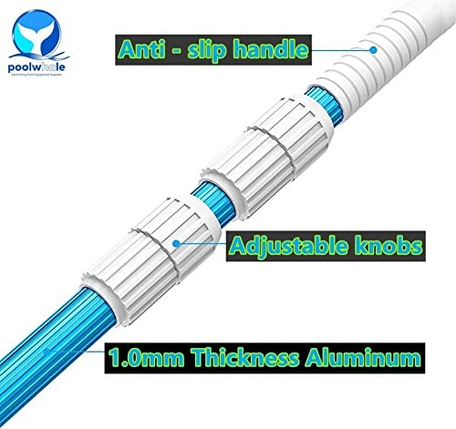 Poolwhale Professional 12 Feet Blue Anodized Aluminum Telescopic Swimming Pool