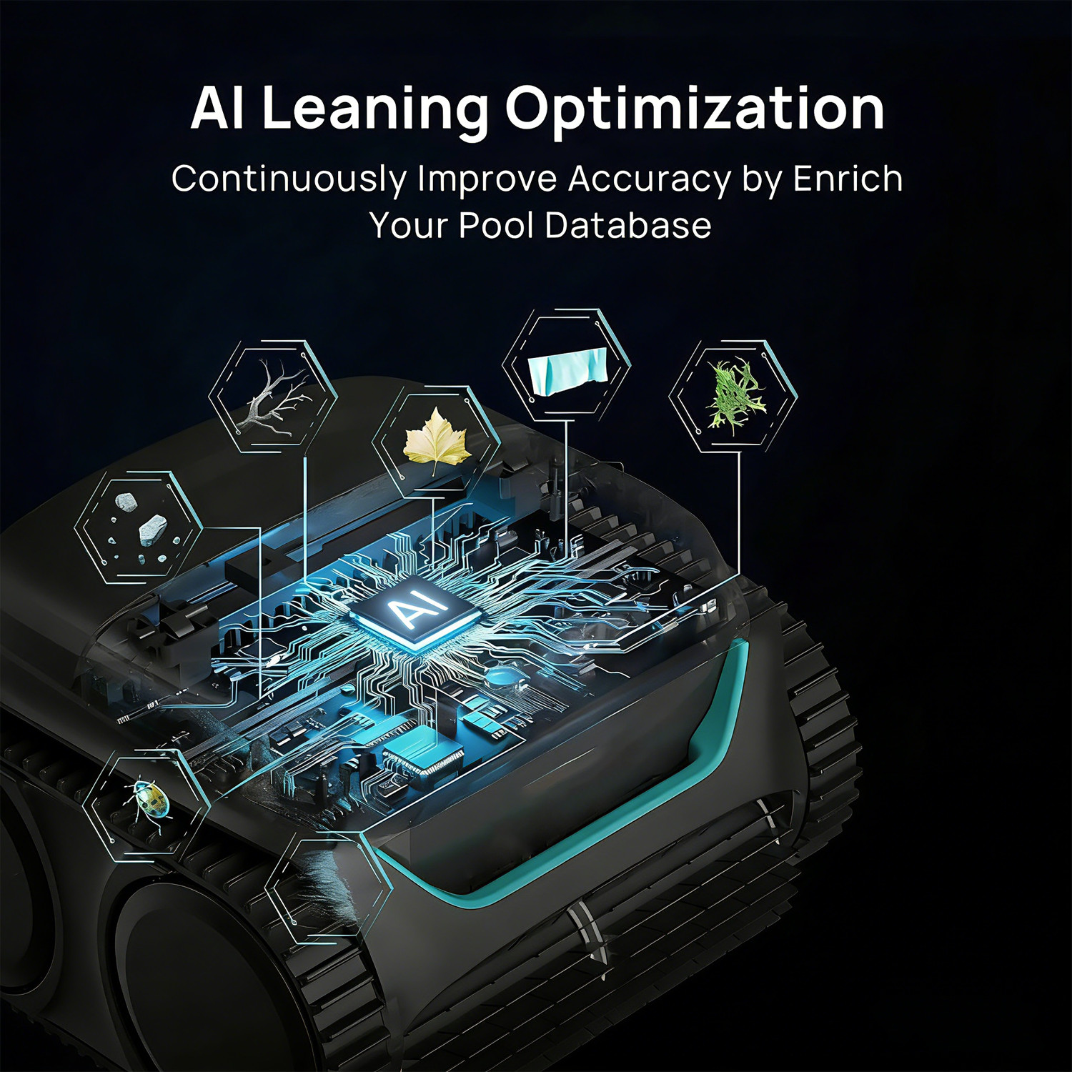 SAT Series Robotic Pool Cleaner, 7800mAh Battery, 180 Mins, Self-Parking, 200m²