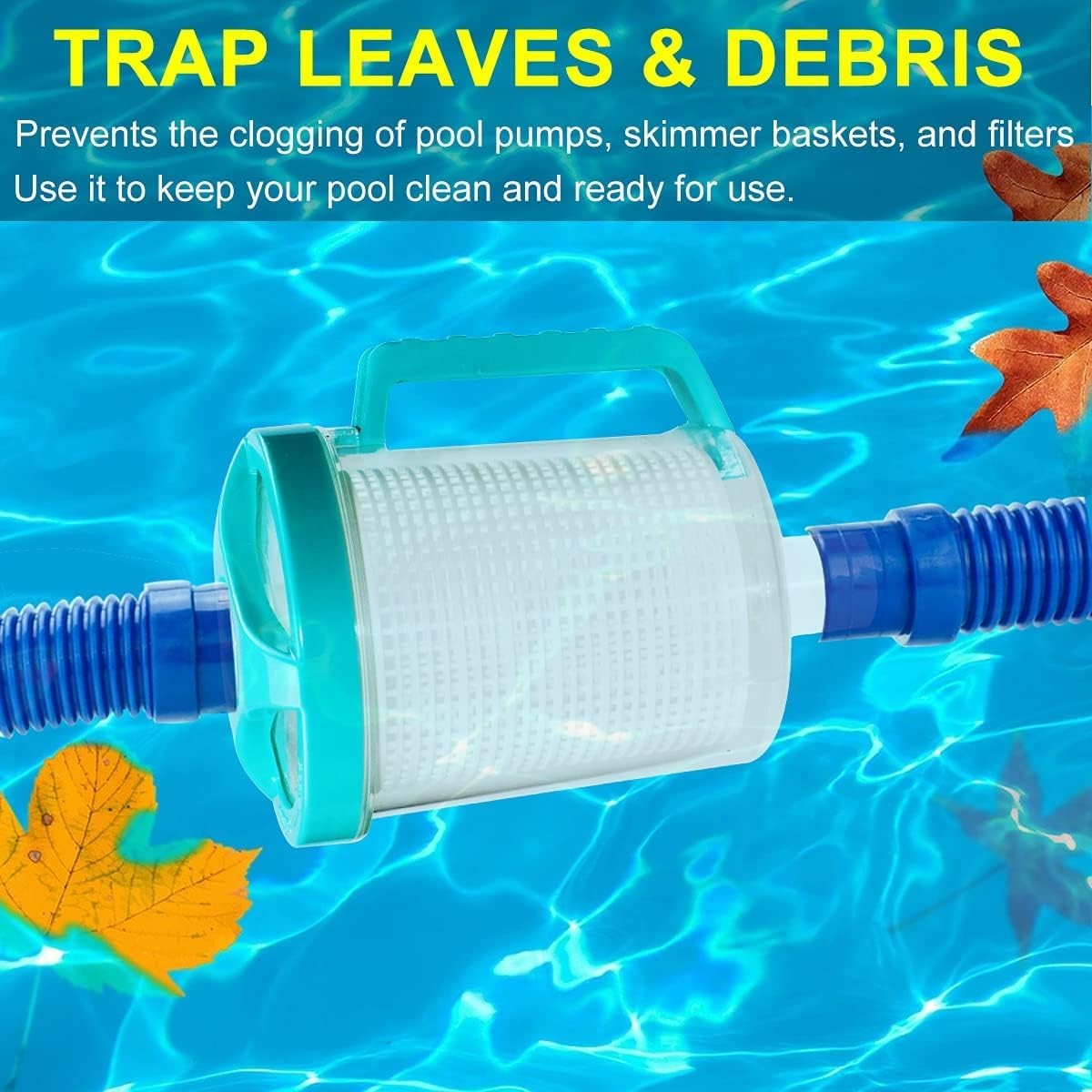 Pool Leaf Canister Catcher for Vacuum with Mesh Basket Fits All Cleaners