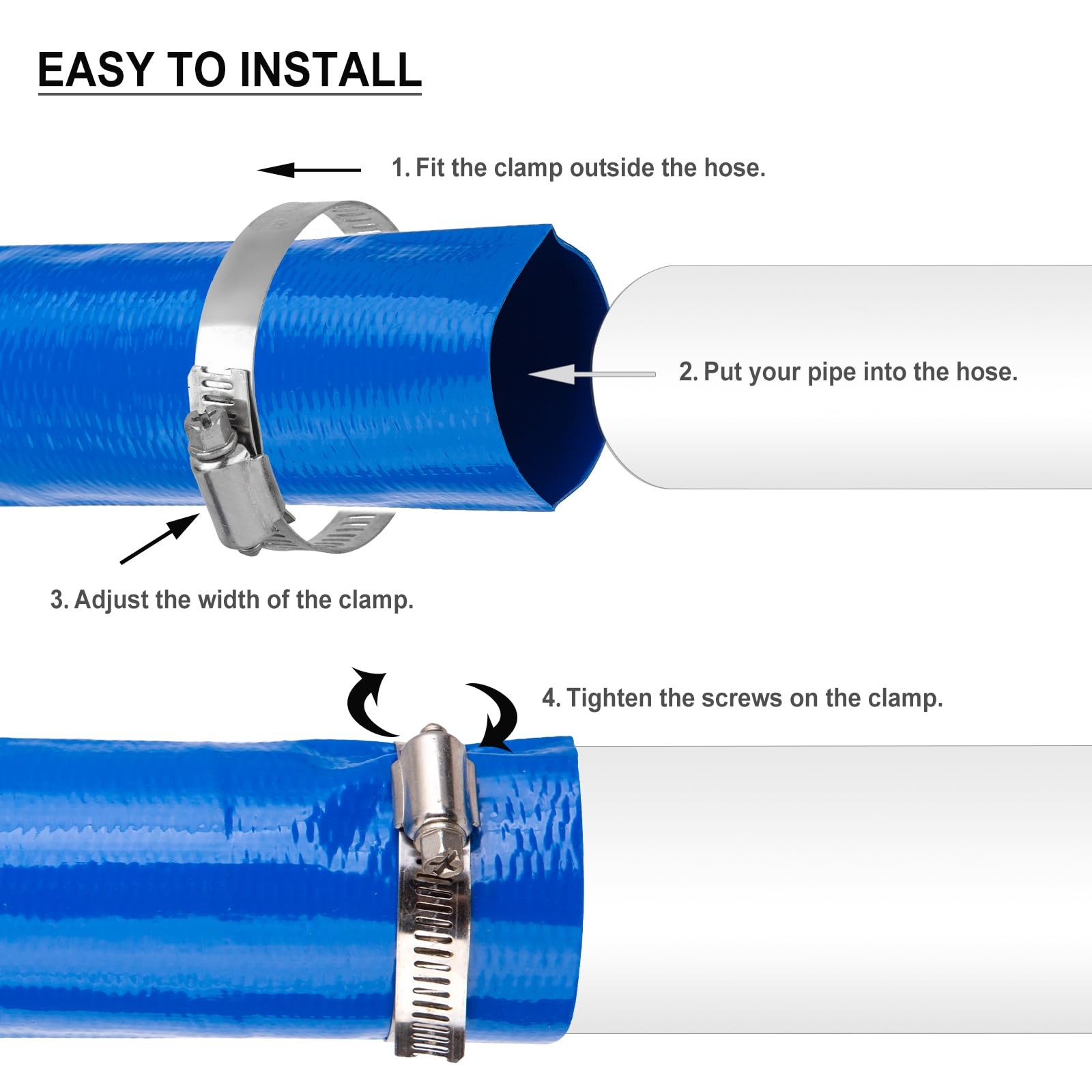 OCGIG 2&Prime; x 100 FT Pool Backwash Hose, Heavy-Duty 100 feet x 2 inches, 100FT
