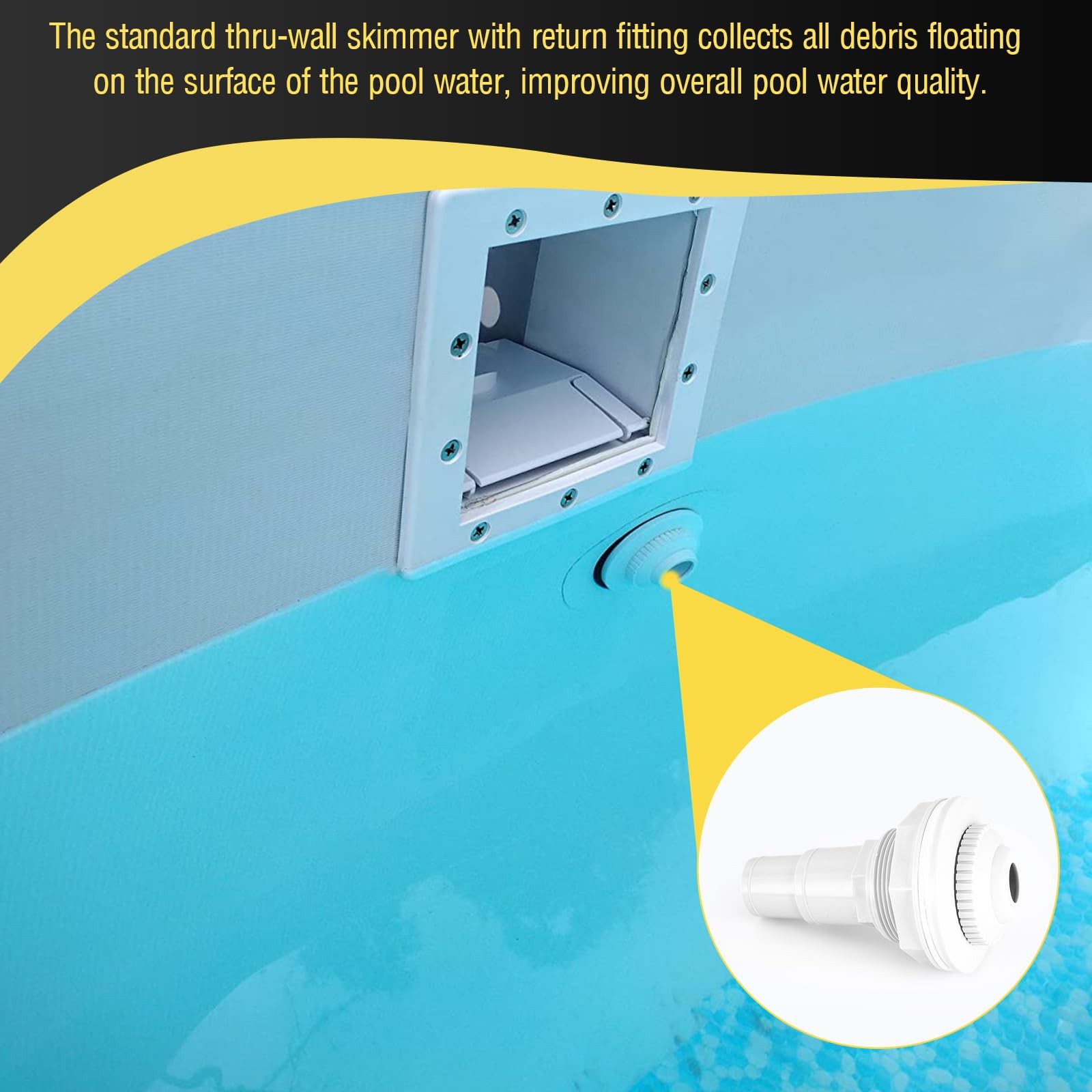 VECKYJL Above Ground Pool Skimmer Kit, Standard Thru-Wall Skimmer, Pool Wall …