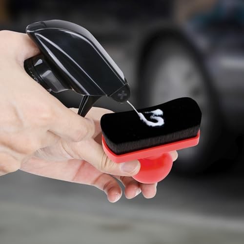 Car Tire Shine Applicator,Vegan Tire Shine Applicator with Curved 2 Black & Red