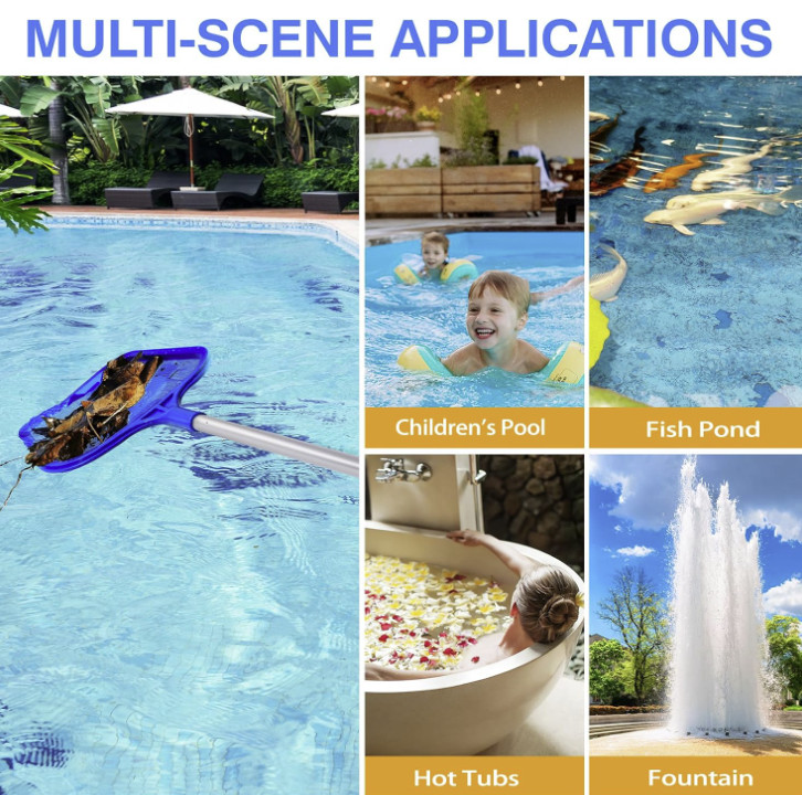 Heavy Duty Pool Skimmer Leaf Rake Net Cleaning Swimming Pool Fine Mesh Netting