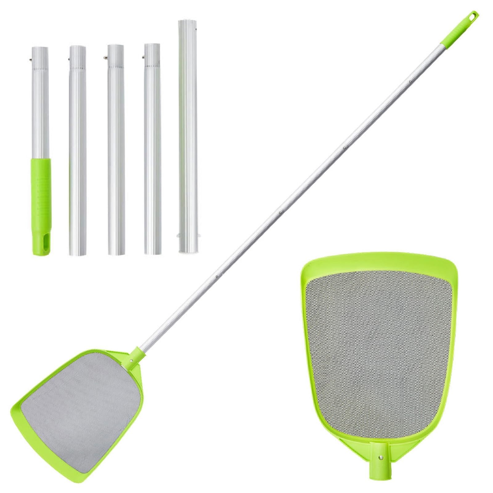 Pool Leaf Skimmer, 72 Inches Long Handle Net, Spa Hot Tub Pond Cleaner, green