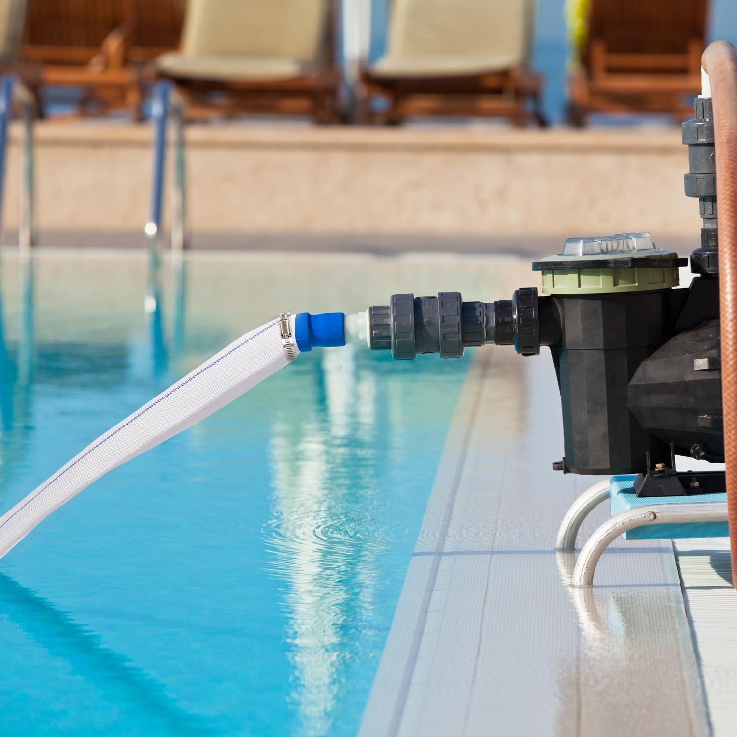 Ahzemepinyo 2IN x 164FT Pool Backwash Hose Heavy 165 feet x 2 inches, White