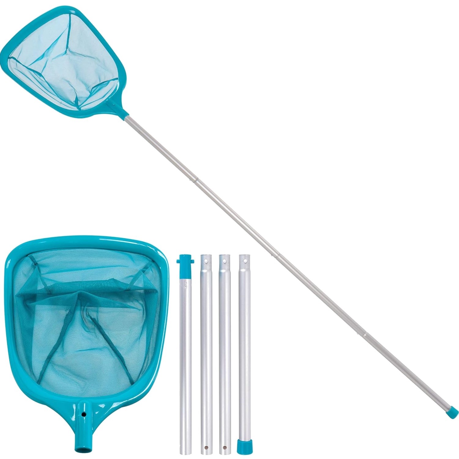 Swimming Pool Leaf Skimmer Net 5 Foot Aluminum Telescopic Handle