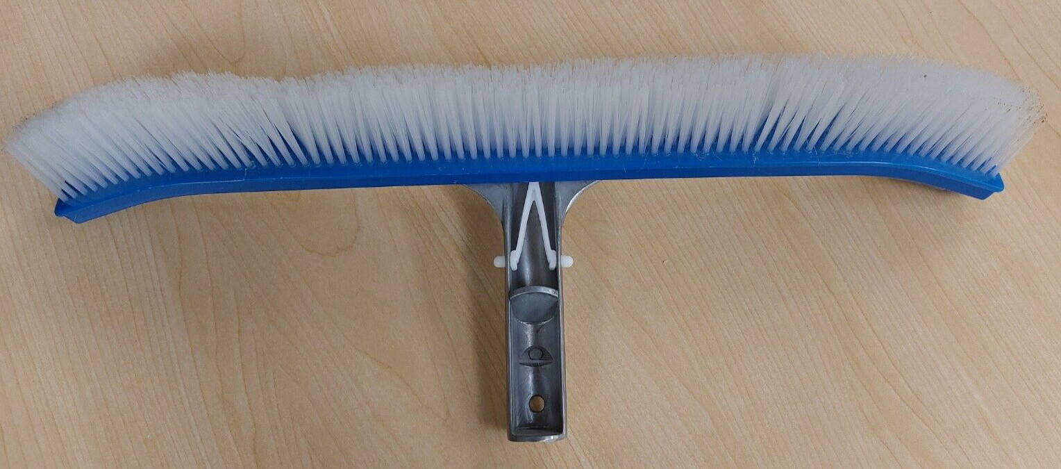 18&Prime; Curved Wall Floor Brush w/Aluminum Handle for In/Above Ground Swimming Pool