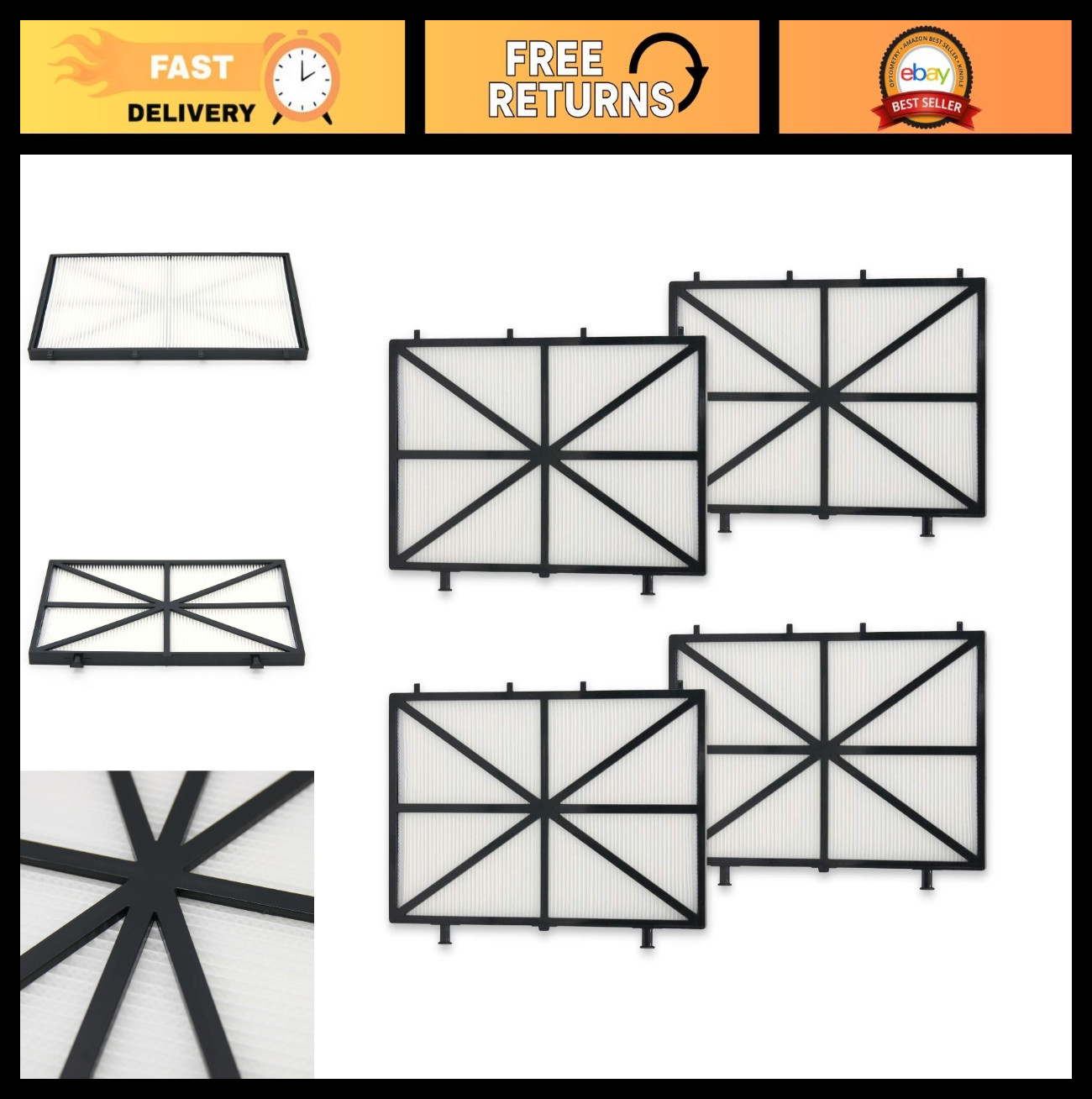 Robotic Pool Cleaner Ultra-Fine Filter Panels – Set of 4 for Dolphin M400 M500