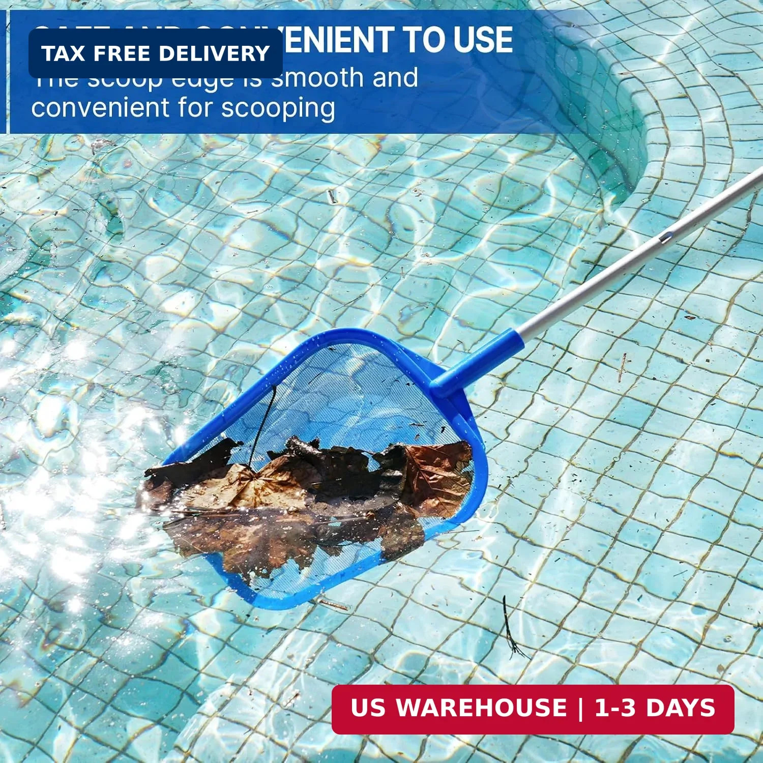 Pool Net – Pool Skimmer Net with 5 Section Detachable Poles, 22.2 »- 59.1 », Ski