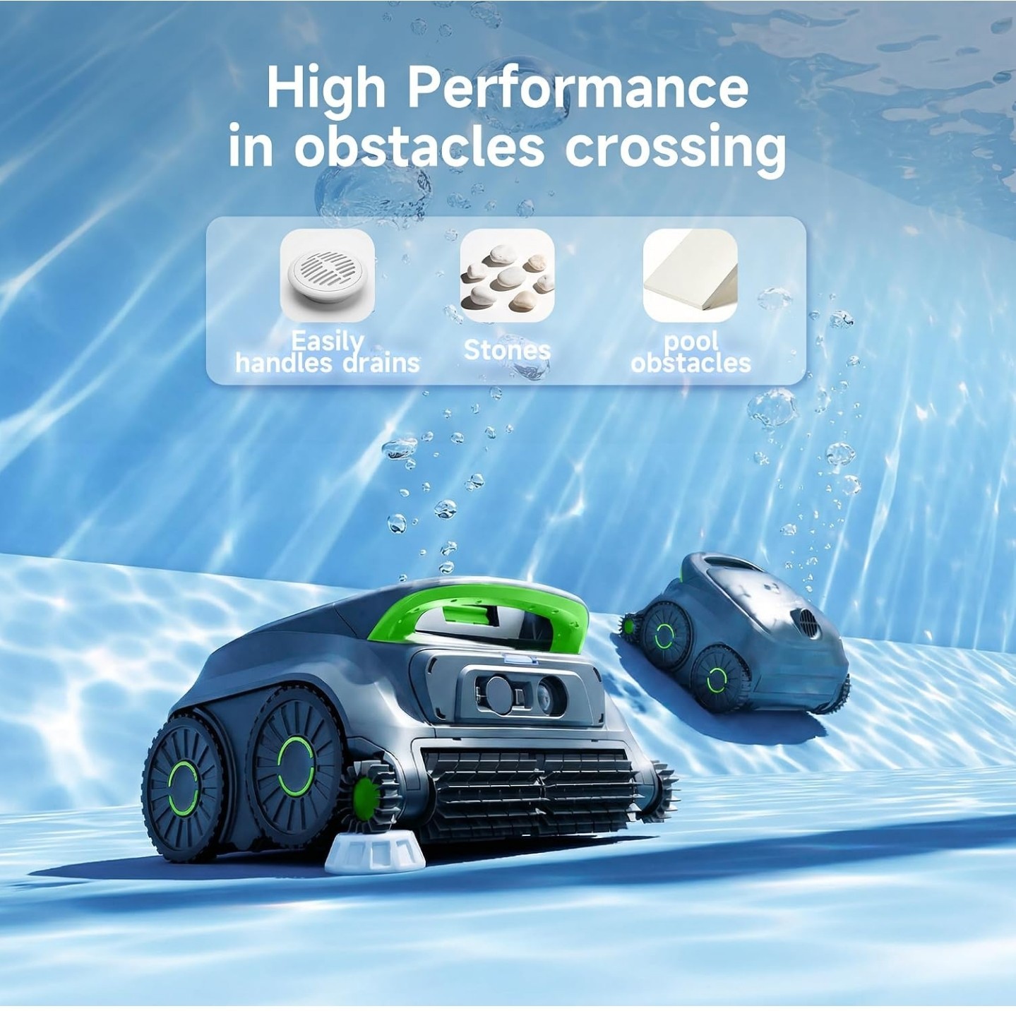 WINNY / WYBOT B1 Cordless Robotic Pool Cleaner – Smart App, Quad-Brush, In/Above