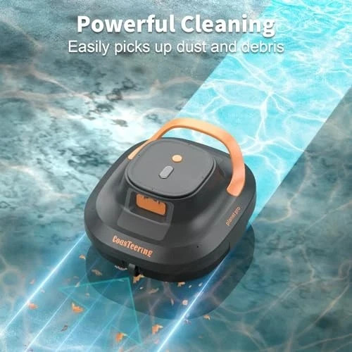 CoasTeering Cordless Robotic Pool Vacuum Cleaner, 2025 Upgrade – Black/Orange
