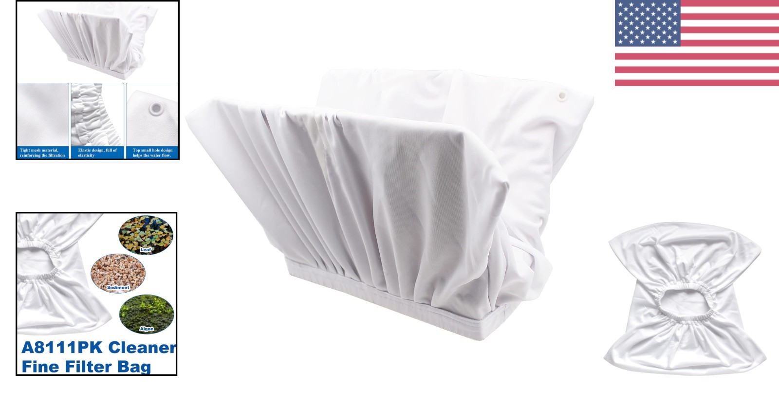 Aquabot Pool Cleaner Replacement Filter Bag White Mesh for Aqua Products Units