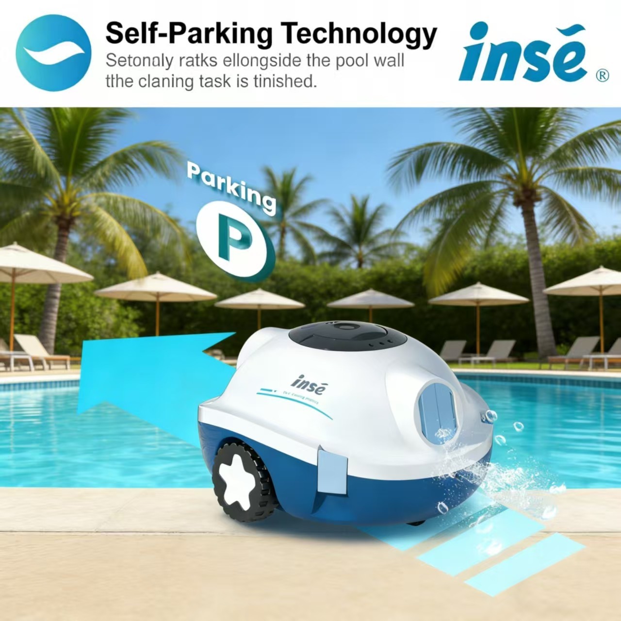 Robotic Pool Cleaner INSE Y10，39000pa Strong Suction