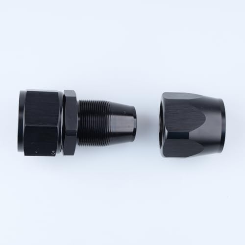 -16 AN Straight Swivel Hose End Fitting Aluminum Black 16AN Straight – Black