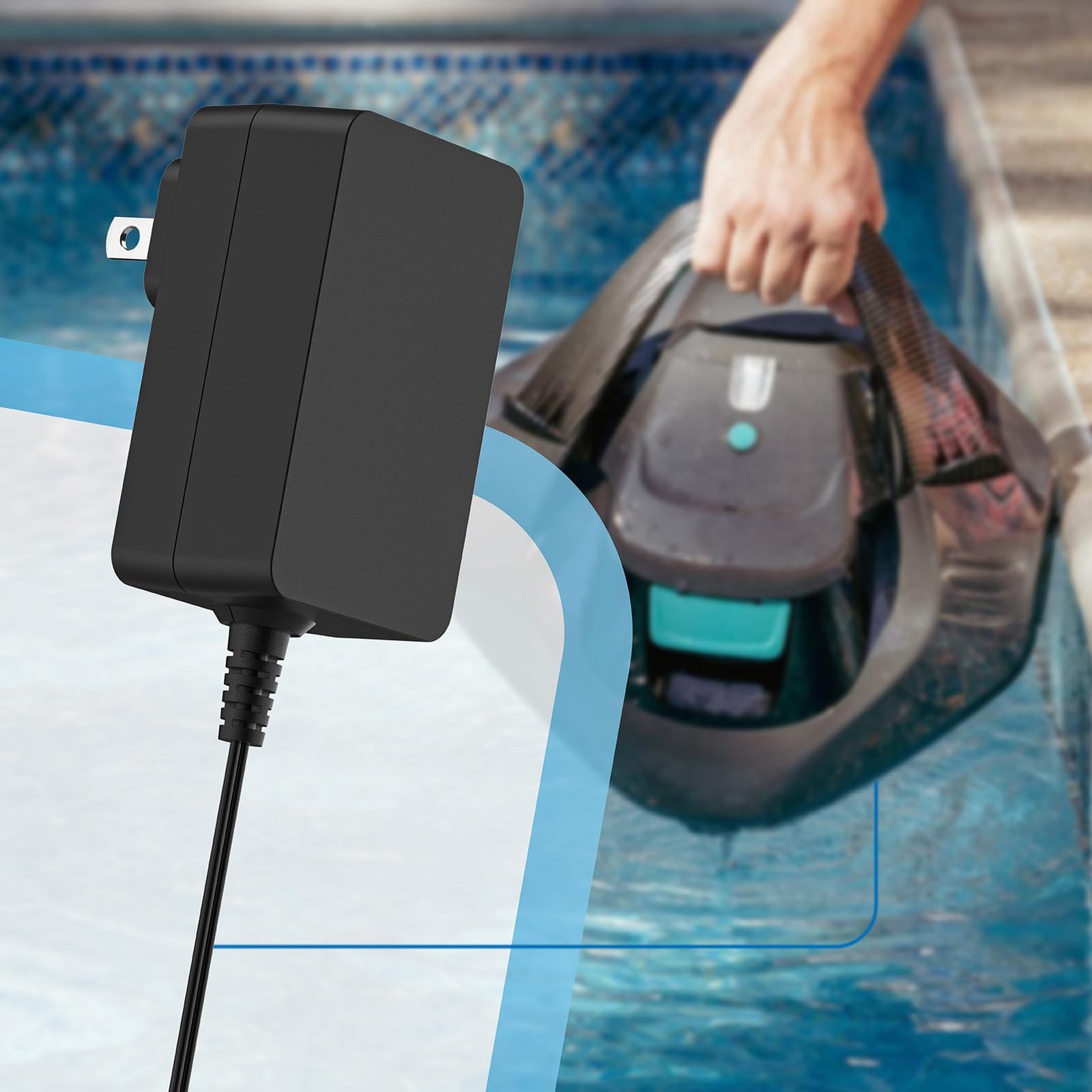 Charger for Aiper Seagull 600 1000 HJ1102 AIPURY1500, 12.6V black