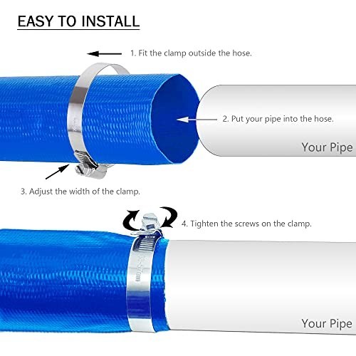 Heavy Duty 2.5&Prime; x 25ft Backwash Hose – Reinforced PVC Lay Flat Water Discharge f