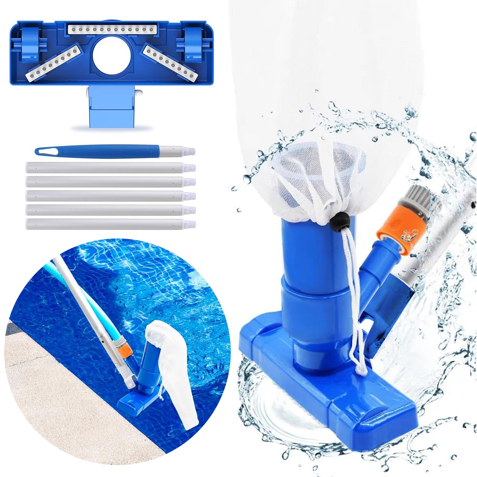 Swimming Pool Spa Suction Vacuum Head Cleaner Cleaning Kit Pool Accessories Tool