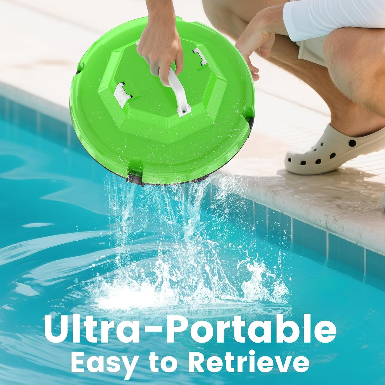 Robot Pool Vacuum for above Ground Pool, Cordless Robotic Pool Cleaner Dual Moto