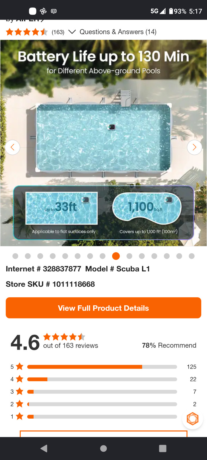 Aiper pool cleaning scuba L1 previously owned! Robot cleaner cordless! Wow!