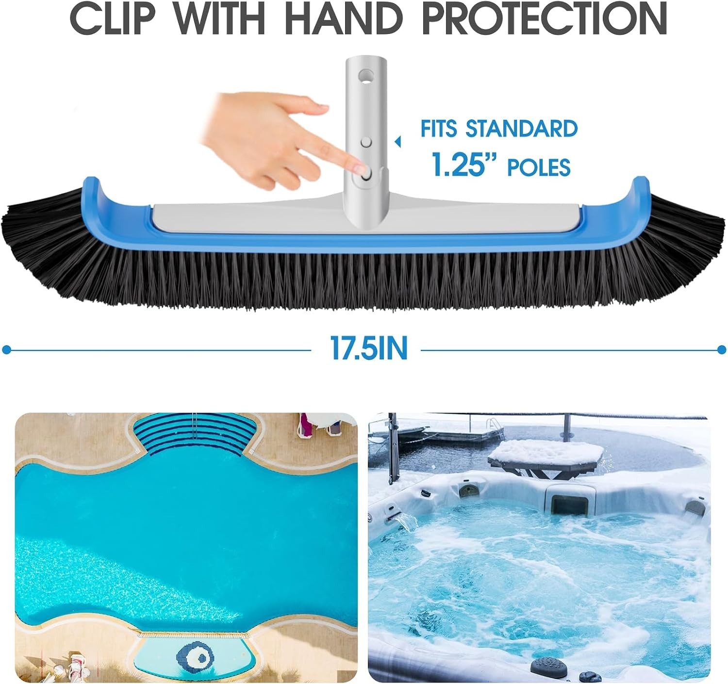 Pool Brush 17.5 » Heavy Duty Swimming Pool Brushes for Cleaning Pool Walls & …