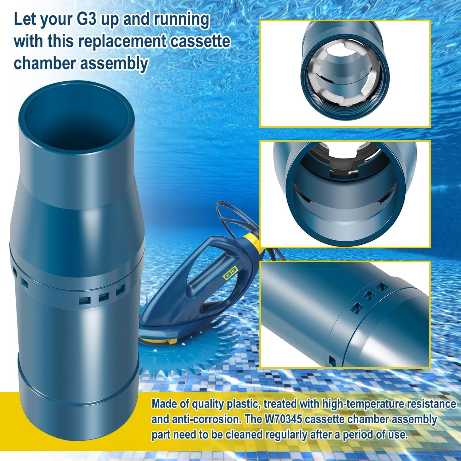 For Zodiac Baracuda G3 & G3 Pro Pool Cleaner Vacuum Cassette Chamber W70345
