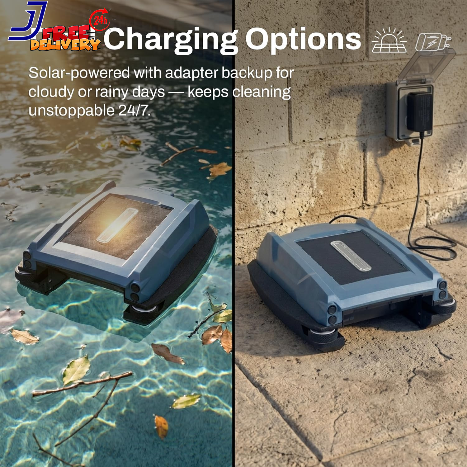 Pool Skimmer Solar Powered Robotic App Control Blue Betta Neo Led