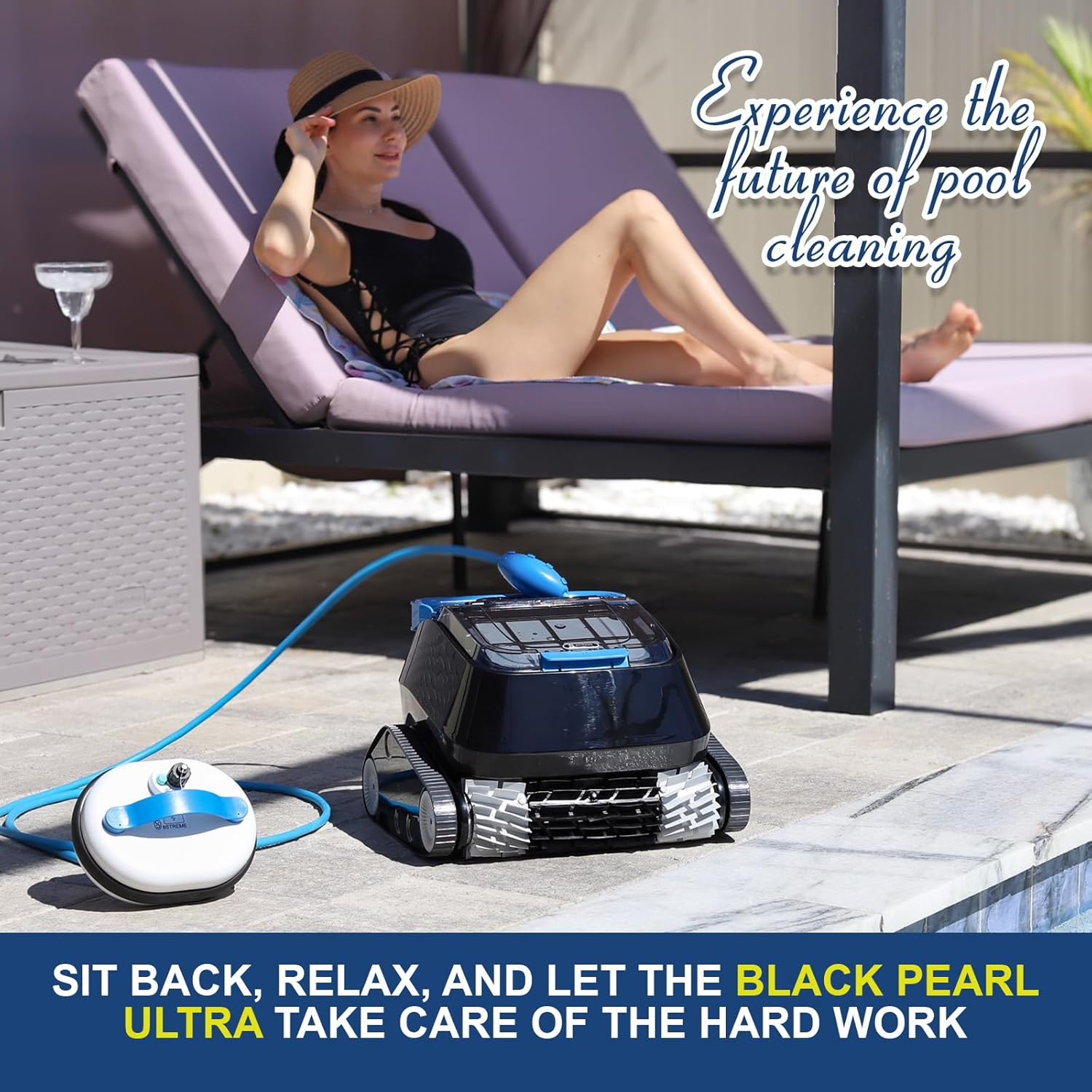 Black Pearl Ultra Robotic Pool Cleaner – 150 Min Run, Wall Climber, 2-Year Warra