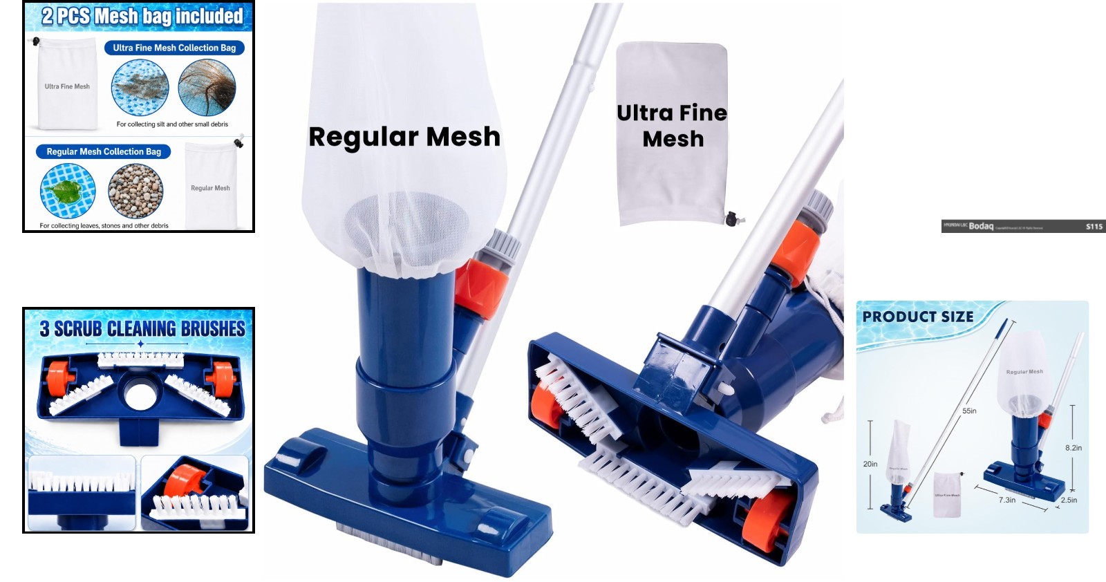 Versatile Jet Vacuum Cleaner for Above Ground Pools, Hot Tubs & Spas, 56&Prime; Long