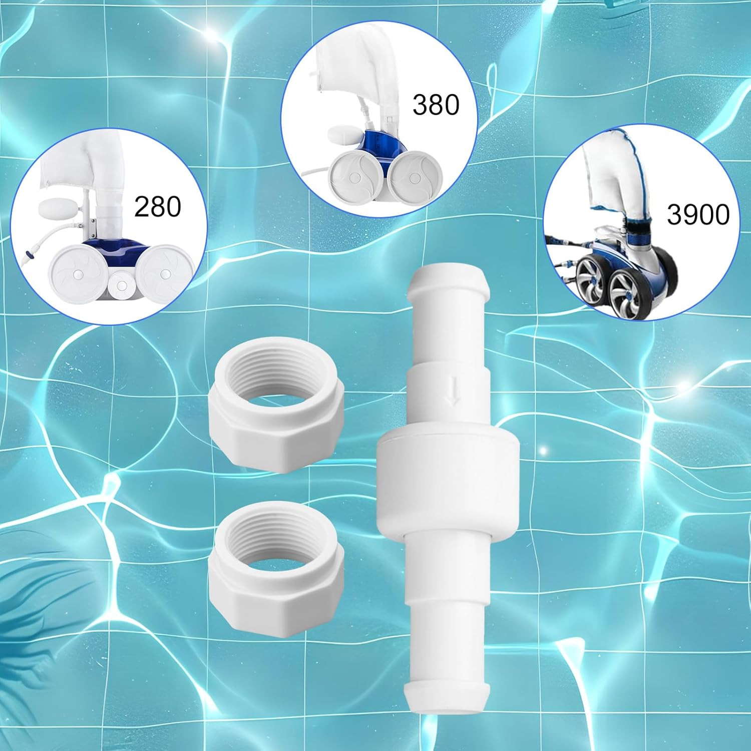 3pcs 180, 280, 380 Pool Cleaner Ball Bearing Hose Swivel Combo Kit Replacement w