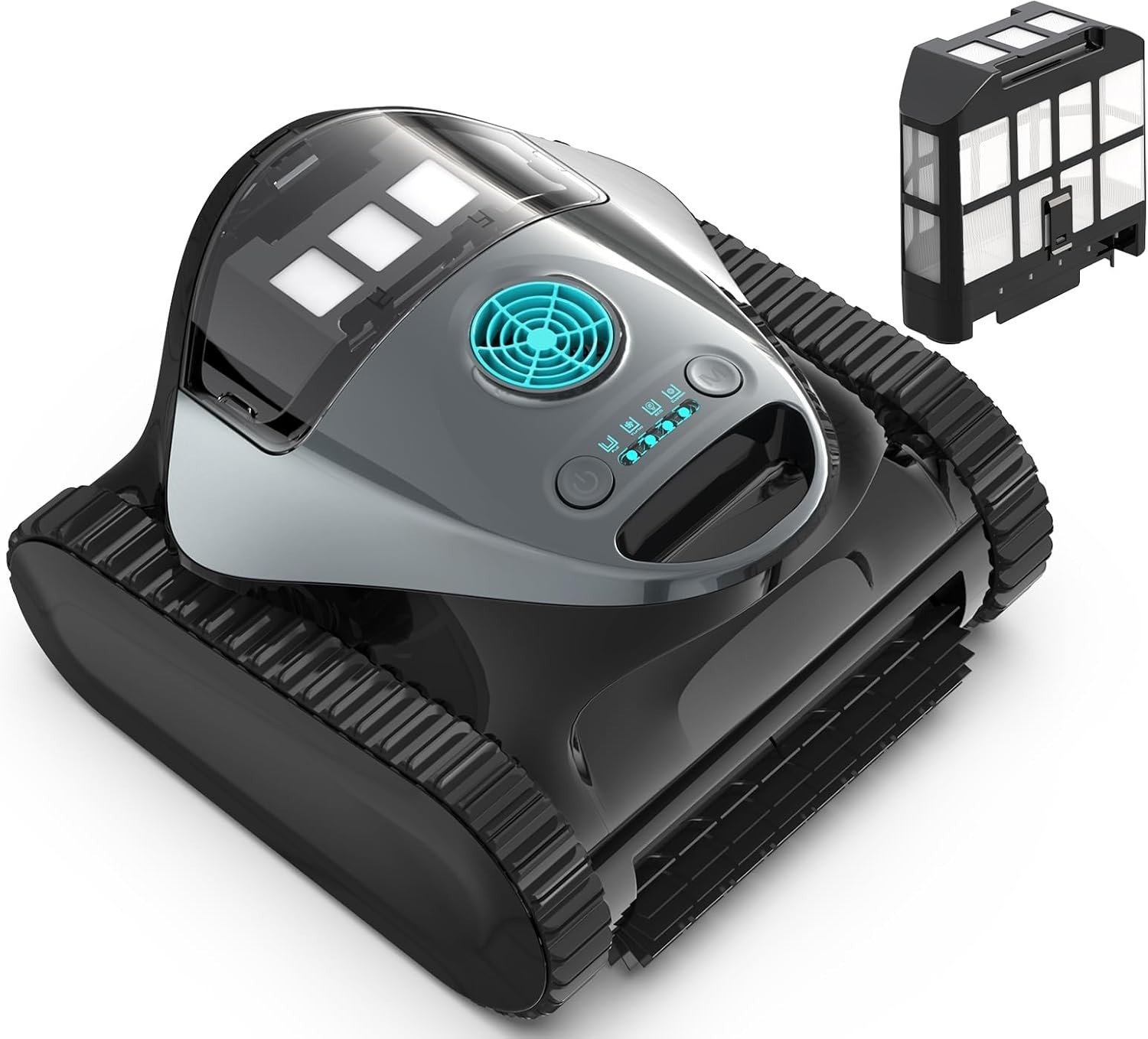 Cordless Robotic Pool Cleaner Wall & Waterline Cleaning 150Min Strong Suction