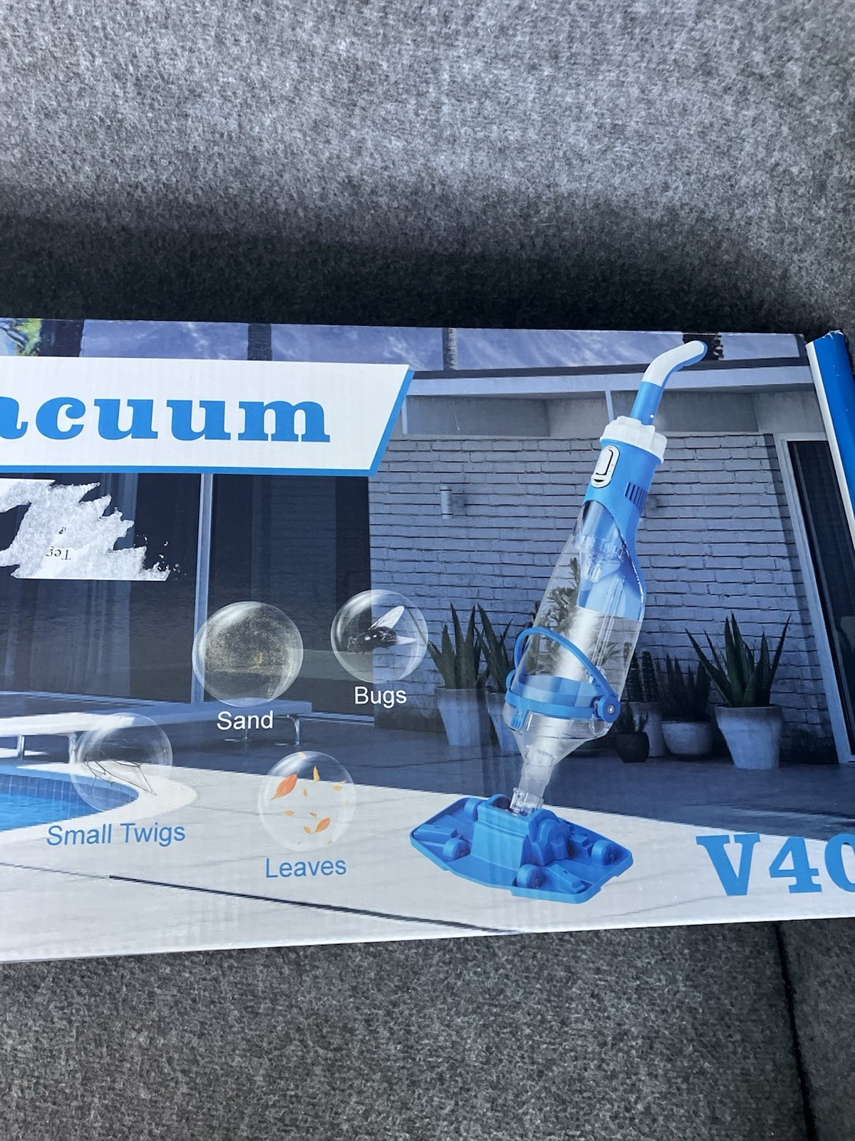 TEGUY V40 Handheld Pool Vacuum 40W 18.5GPM Dual Head for Above/In-Ground Pools