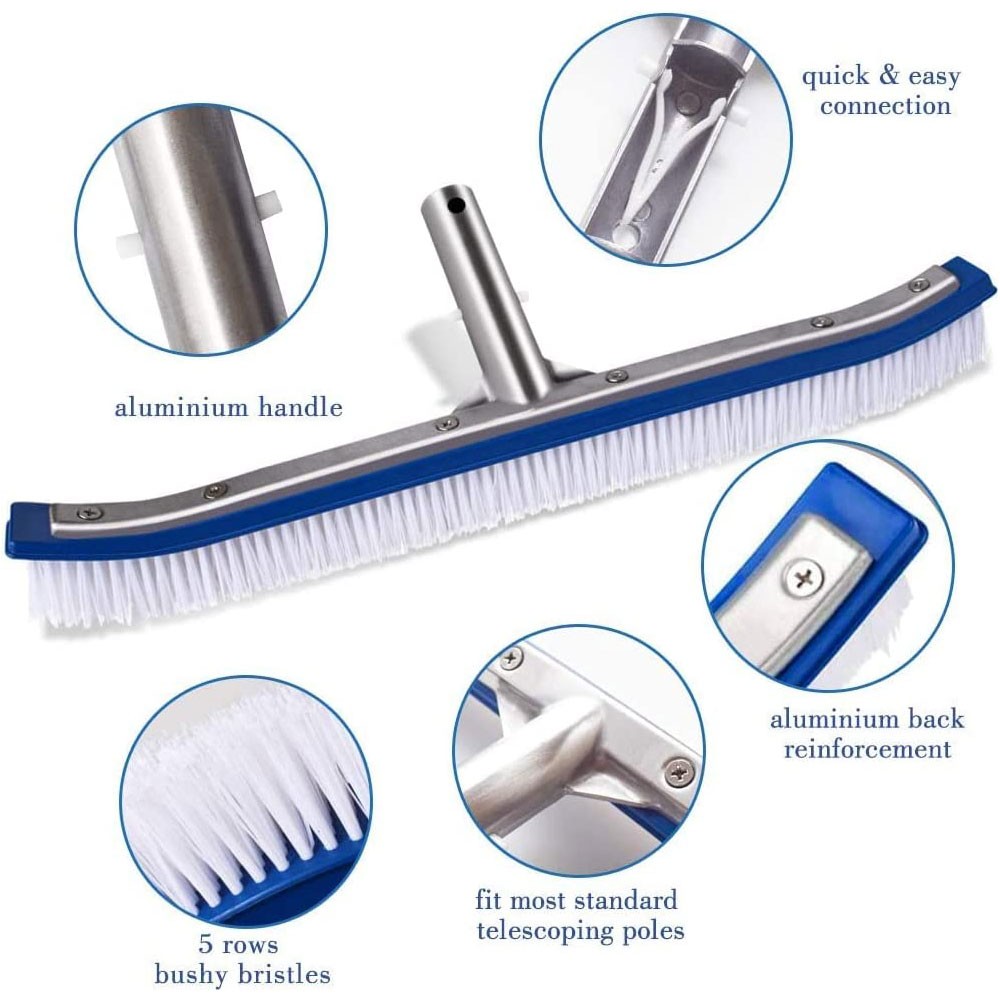 18 Inch Pool Brush Head for Cleaning Pool Walls Inground Pools Tiles Floors