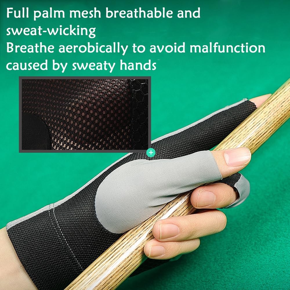 Pool Glove Left Hand, Billiards Glove, Billiard Pool Gloves for Left Hand 3 Fing
