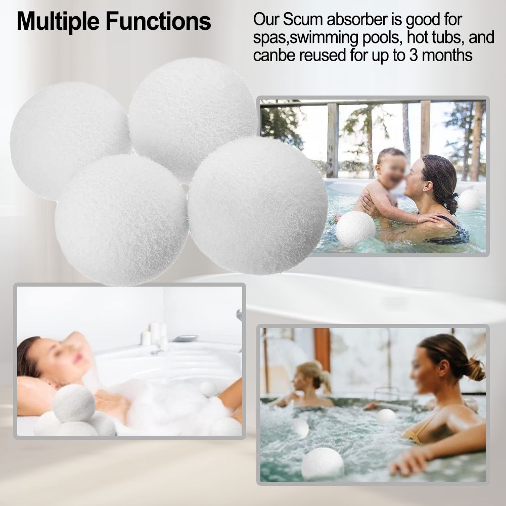 Oil and Scum Removing Floating Ball Sponge for Pools Hot Tubs Spas Use