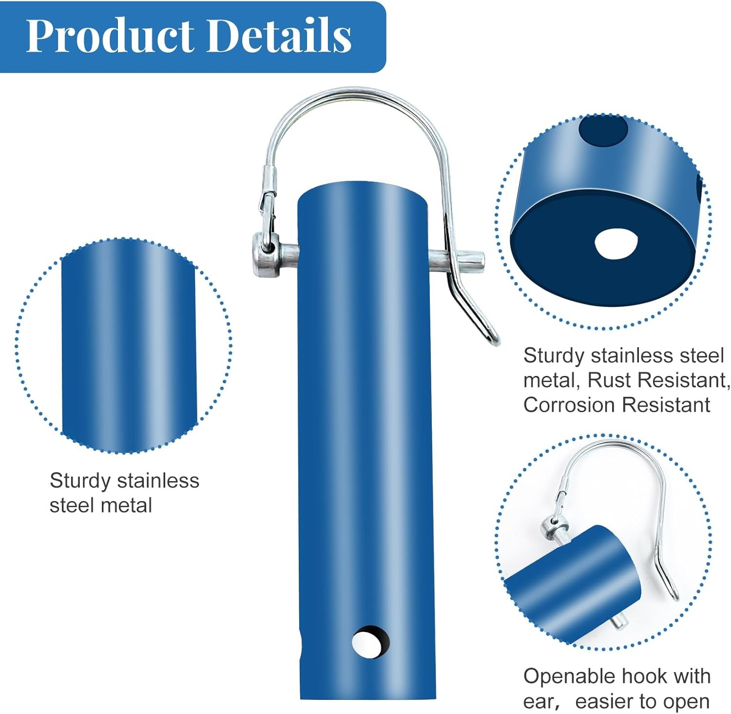4 Pack Pool Tool Holder Organizer Blue Skimmer Storage