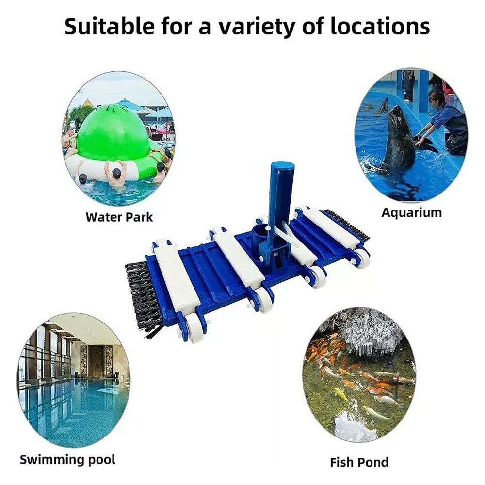 14&Prime; In-Ground Above-Ground Swimming Pool Vacuum Head Cleaner with Brushes Wheels