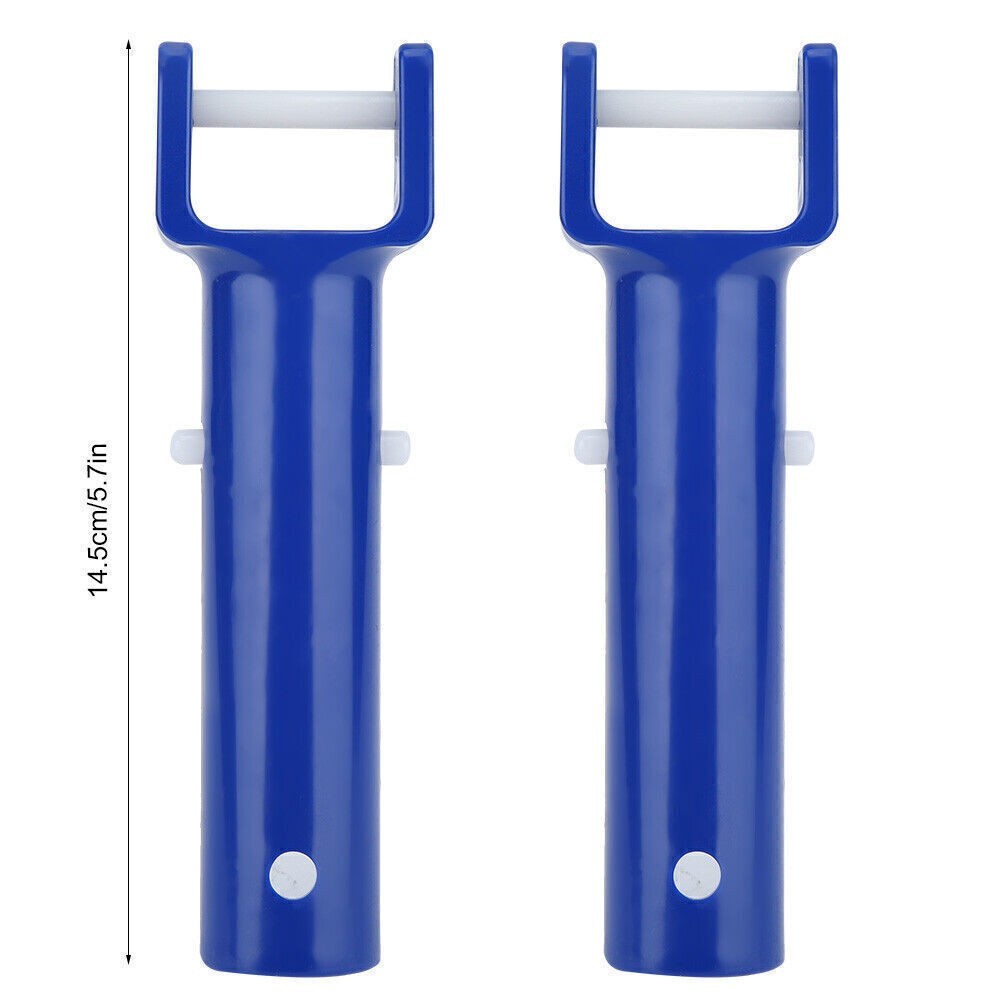 2Pcs Blue Swimming Pool V Shape Clip Brush Head Handle Replacement Pool