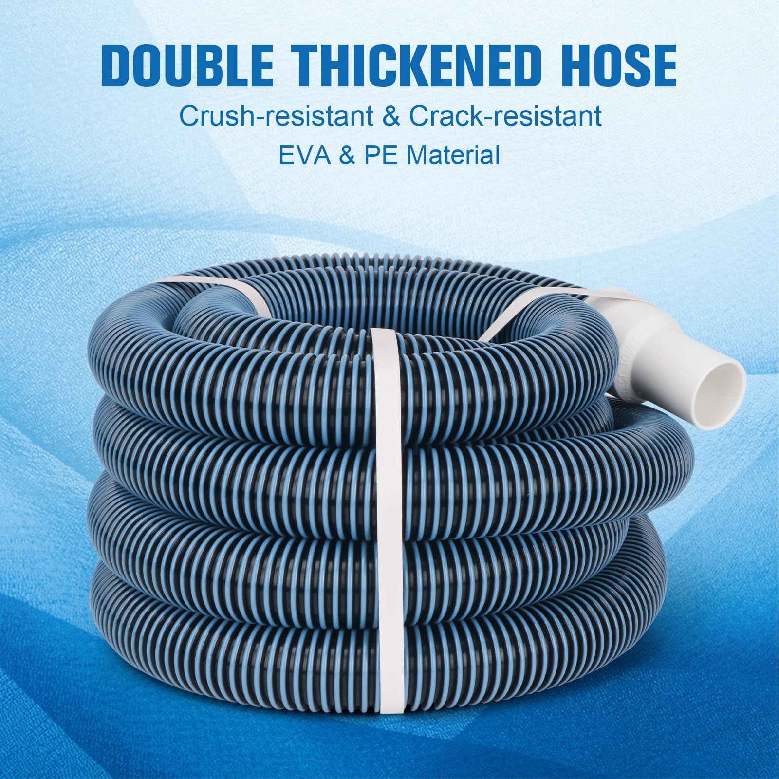 Pool Vacuum Hose With Swivel Cuff 1-1/2&Prime; Diameter 18FT Flexible 18 feet,