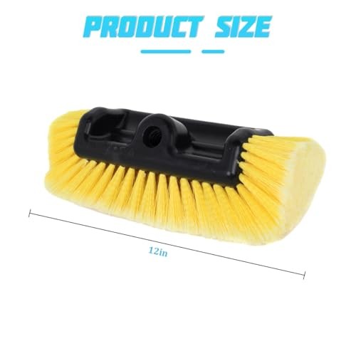 Yellow Twist-On Car Wash Brush Head with Soft Bristle – 12&Prime; Car Wash Head