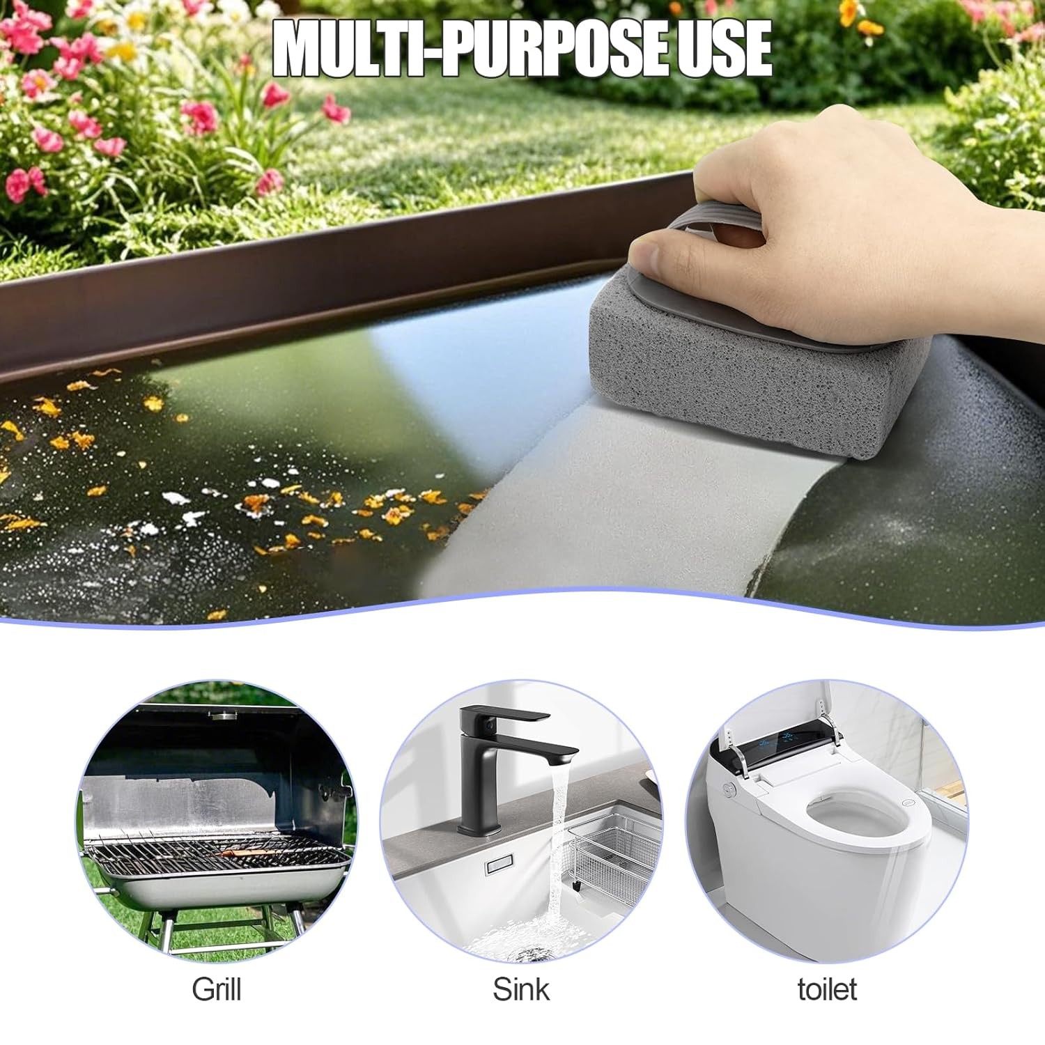 Pool Tile Cleaning Pumice Stone with Handle 6 Pcs New Cleaning Tools for Pools