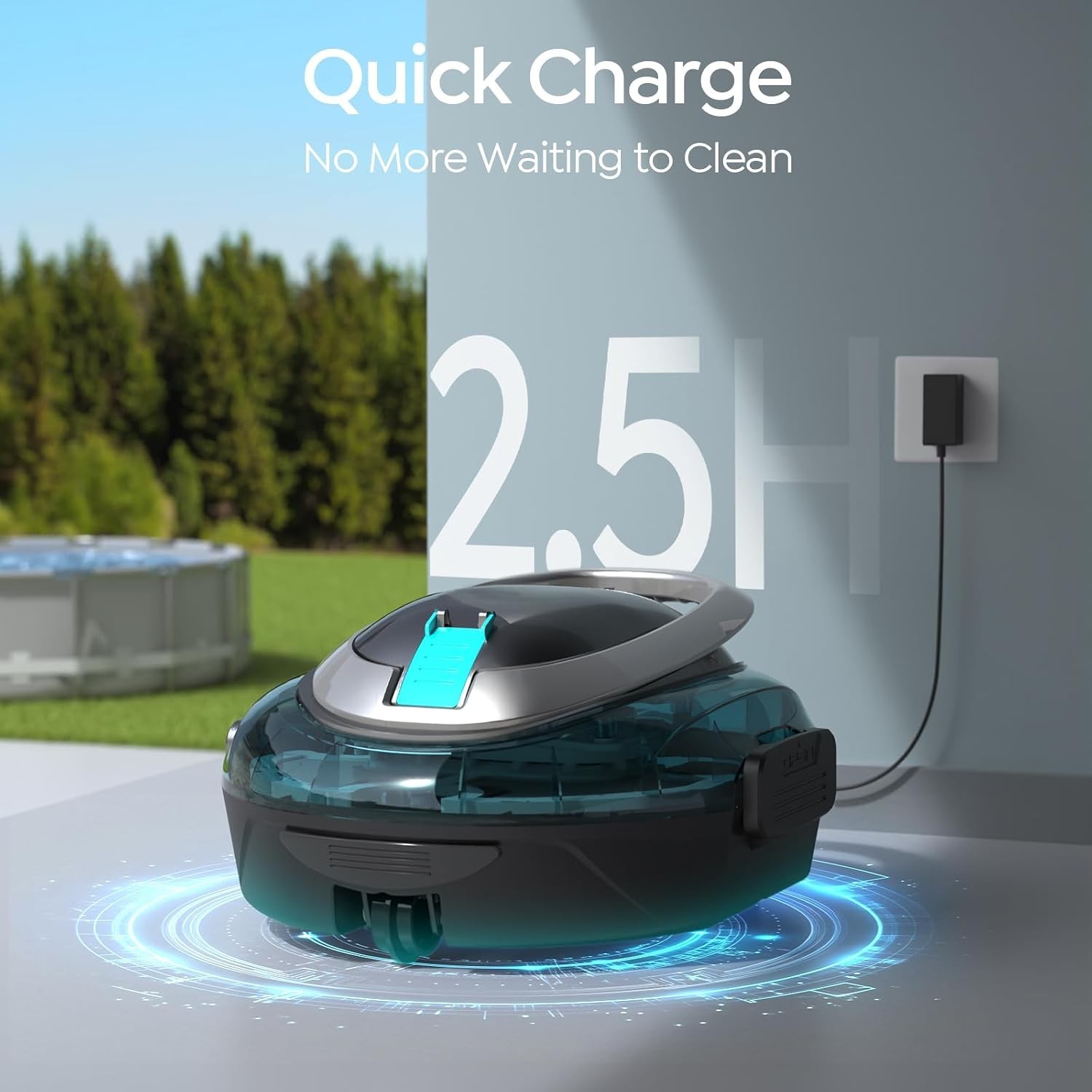 S2 Robotic Vacuum for Pools – Coverage Up to 766 Sq Ft, Lightweight Design