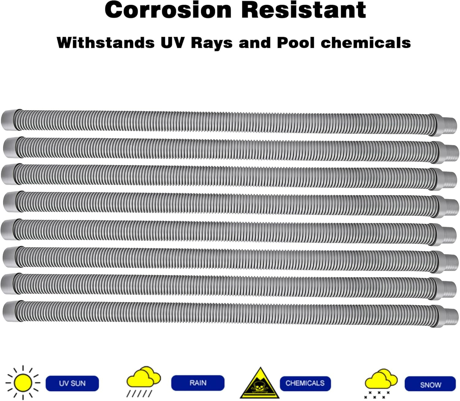 Pool Cleaner Hose Replacement – 1.5 Inch 8-Piece Universal Swimming Pool Vacuum