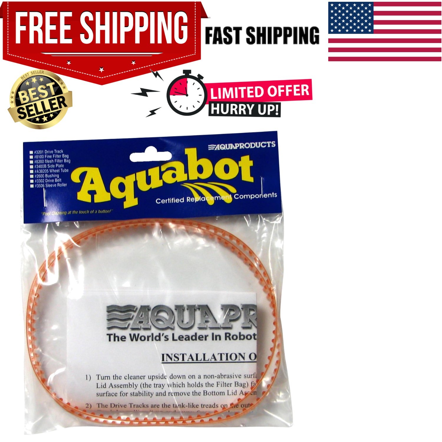 Essential Replacement Drive Belts for AquaMAX & UltraMAX Pool Cleaners – 2 Pack