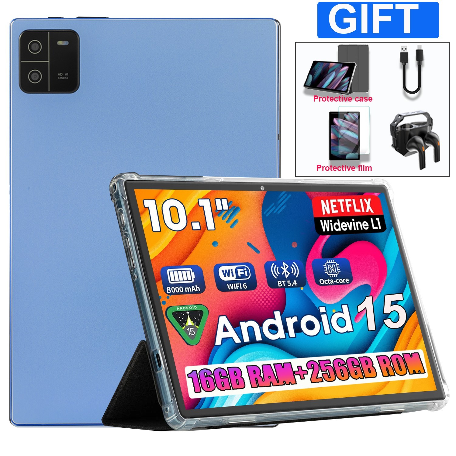 2026 New 10&Prime; Android 15 Tablet 16GB RAM 256GB ROM Octa-Core 1920*1200 Gaming Pad