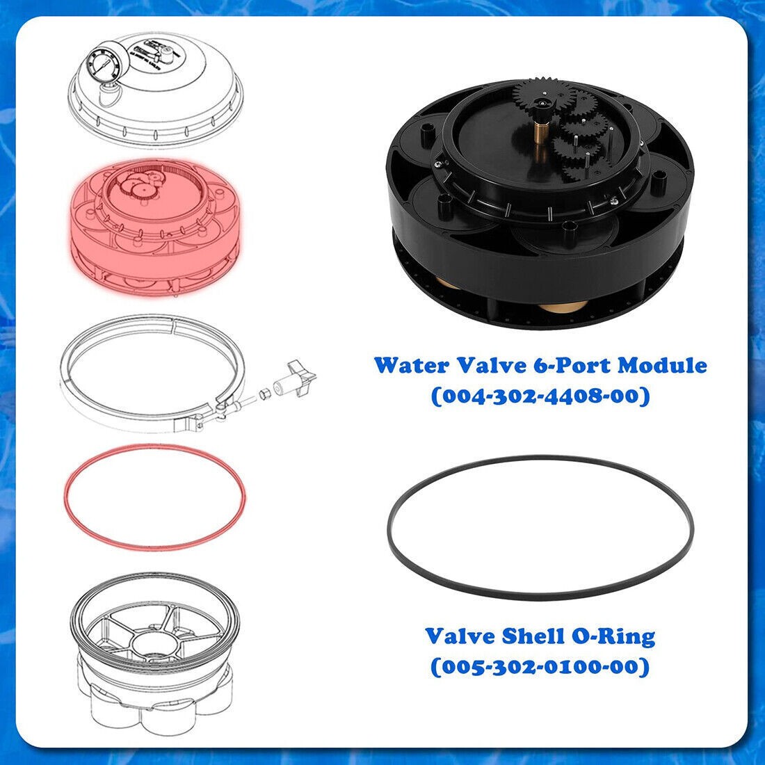 For Paramount for Floor Pool Cleaning 6 Port Module Water Valve 004-302-4408-00