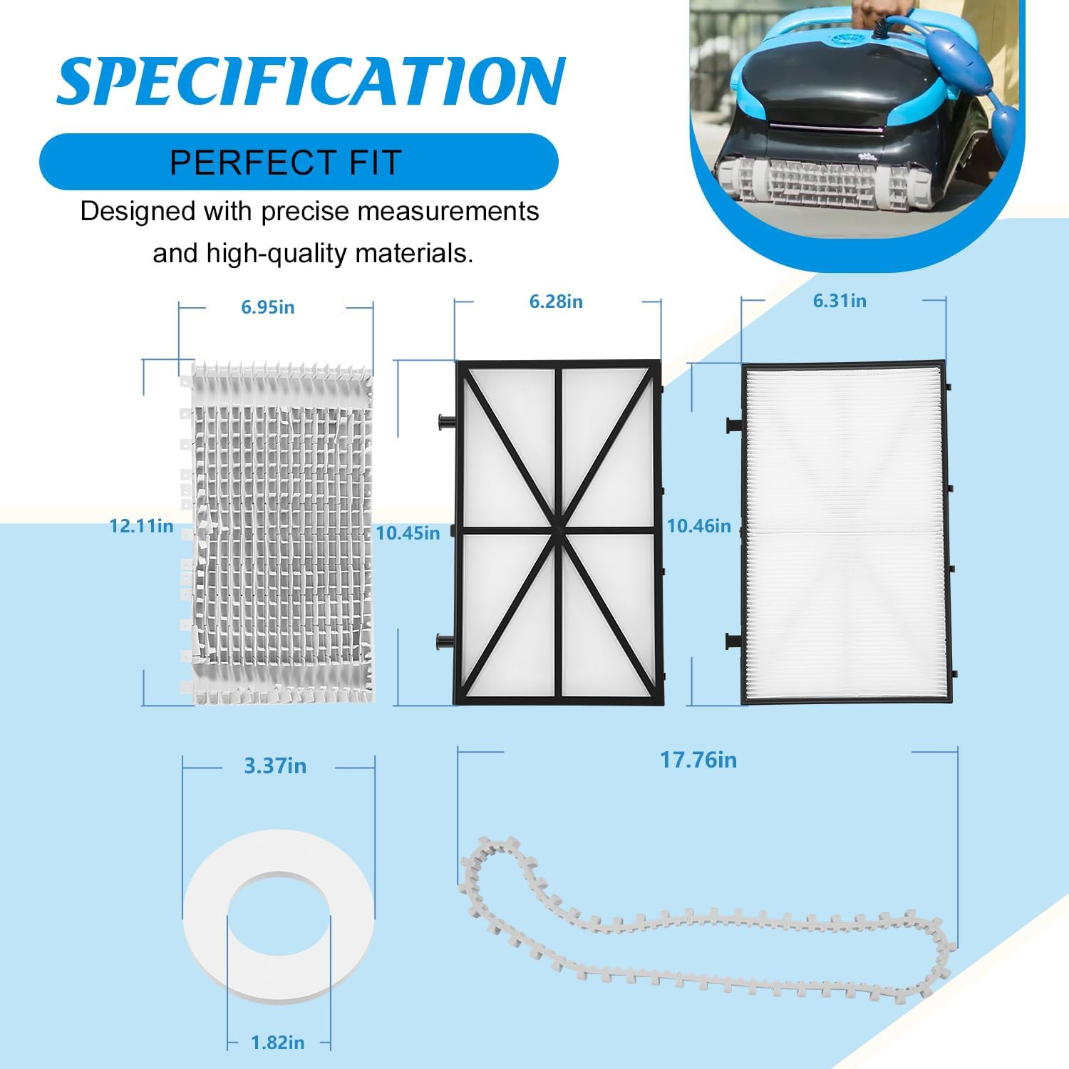 Tune-Up Kit for Maytronics Dolphin Nautilus CC plus Robotic Pool Cleaner Include